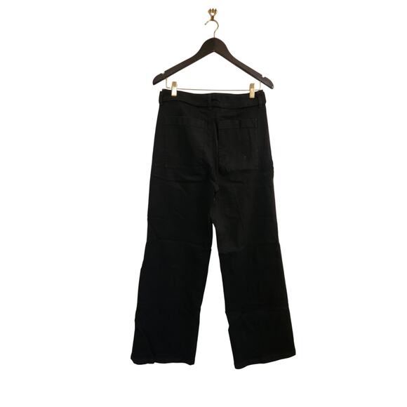NWT J. Crew Belted Mid-Rise Wide-Leg Jean In Black 27 - Picture 5 of 7